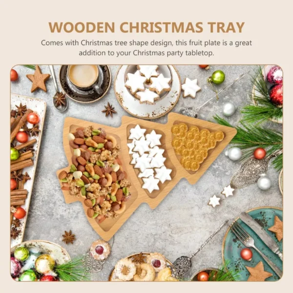 Christmas Tree Shaped Wooden Serving Tray - Image 2