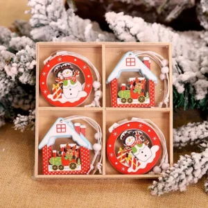 Elegant Wooden Snowflake Christmas Tree Ornaments