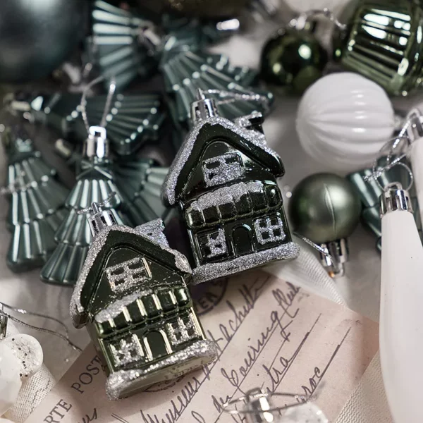 Silver Gray Christmas Tree Ornaments Set - Image 5
