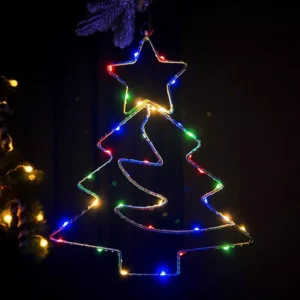 Christmas Tree Iron Frame LED Light Hanging Ornament