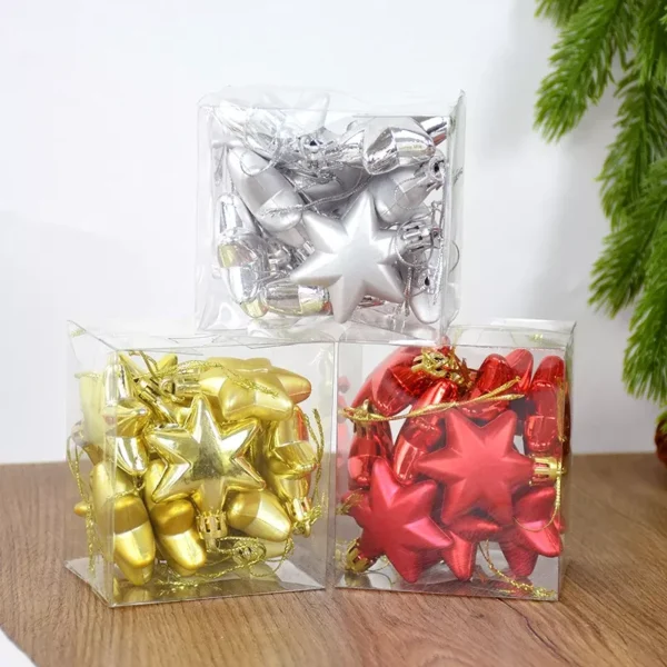 12Pcs Gold Star Christmas Tree Ornaments - Image 4