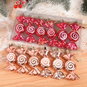 6-Pack Christmas Candy Pendants – Festive Tree Ornaments & Home Decor