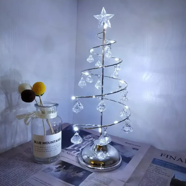 Christmas Tree Shaped Crystal Fairy Lights - Image 2