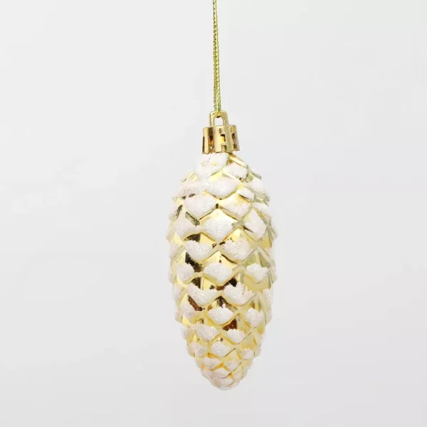 5-Pack Painted Pine Cone Balls – Charming Christmas Tree Ornaments - Image 4
