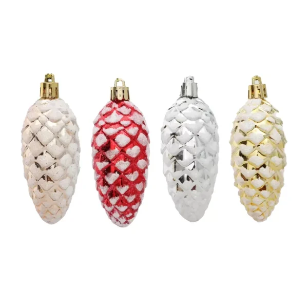 5-Pack Painted Pine Cone Balls – Charming Christmas Tree Ornaments - Image 5