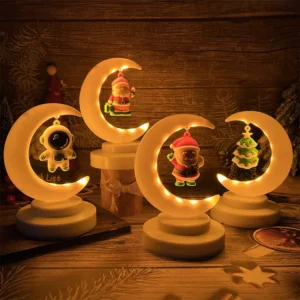 Cartoon Santa Claus LED Night Light for Christmas Decor