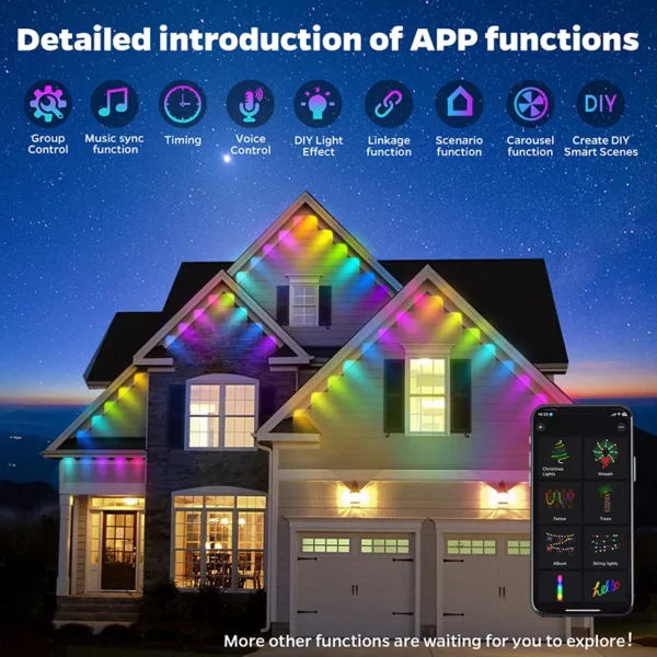 Outdoor Waterproof RGB LED Eaves Lights - Image 4