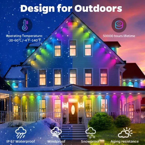Outdoor Waterproof RGB LED Eaves Lights - Image 6
