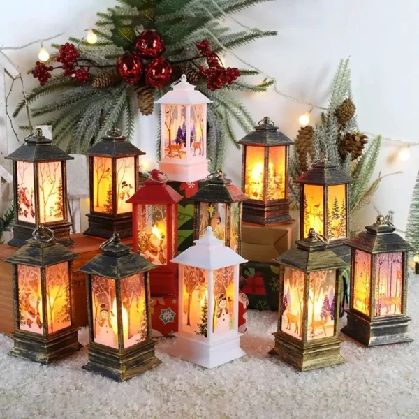 Santa Claus and Snowman Lantern Light - Image 3
