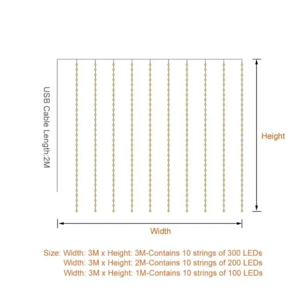 Christmas LED Curtain String Lights - Image 6