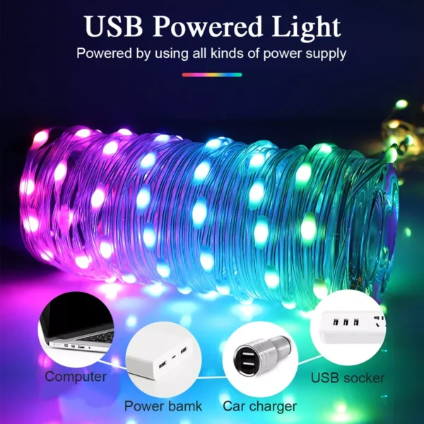 Christmas RGB Leather Cord Lamp - Image 5