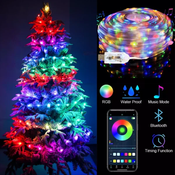 Christmas RGB Leather Cord Lamp - Image 2