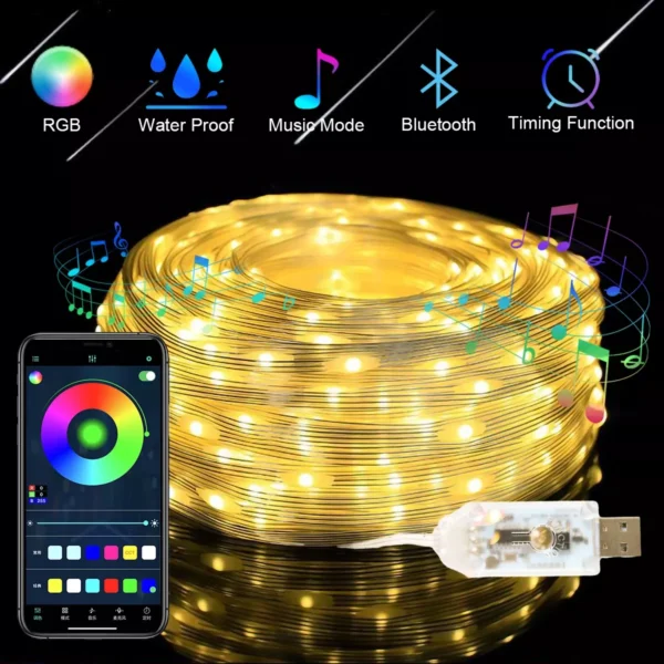 Christmas RGB Leather Cord Lamp - Image 4