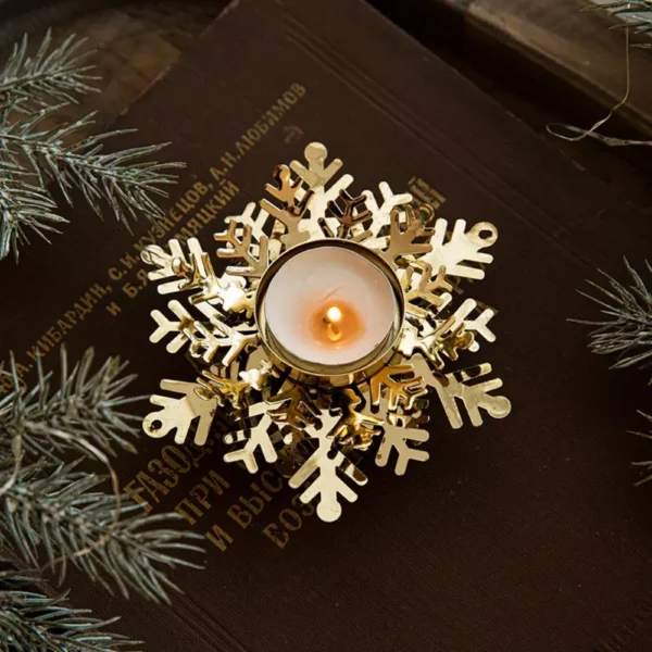 Christmas Metal Snowflake Candle Holders - Image 2