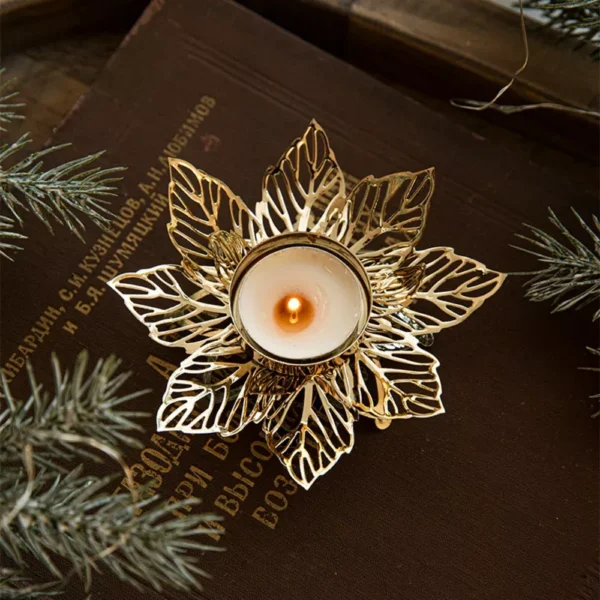 Christmas Metal Snowflake Candle Holders - Image 4