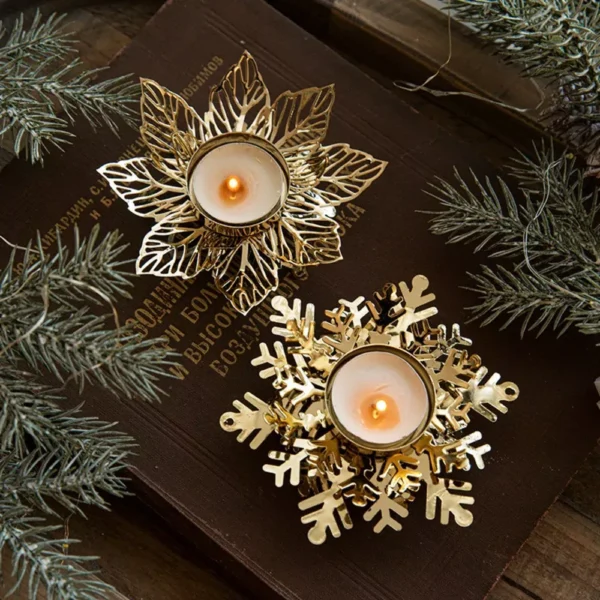 Christmas Metal Snowflake Candle Holders - Image 5