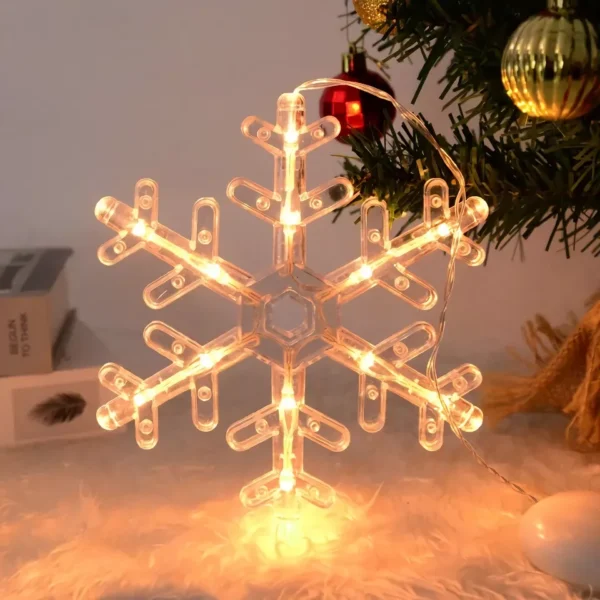 Festive LED Snowflake, Santa, and Deer Hanging Ornaments for Christmas - Image 5