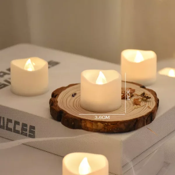 Flickering Flameless Electric LED Tea Lights - Image 4