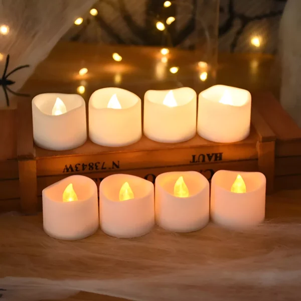 Flickering Flameless Electric LED Tea Lights - Image 5