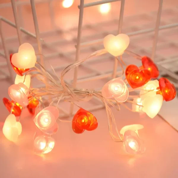 2M 20LED Red Heart LED Fairy Light String - Image 5