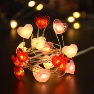 2M 20LED Red Heart LED Fairy Light String