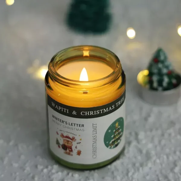 Christmas Scented Candle in Glass Jar - Juniper Lavender Aromatic Candle - Image 6