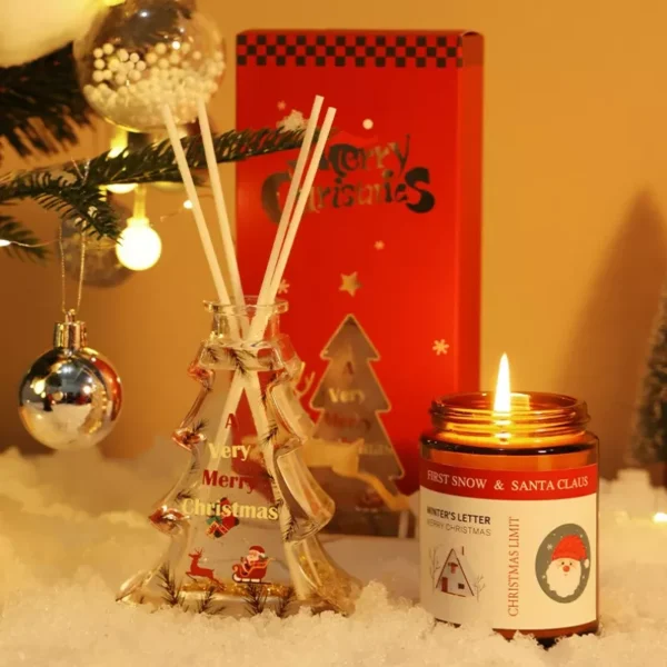 Christmas Scented Candle in Glass Jar - Juniper Lavender Aromatic Candle - Image 4