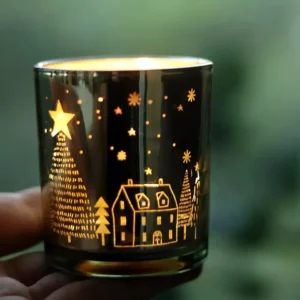 Elegant Glass Candle Holders - Eco-Friendly Christmas Decor