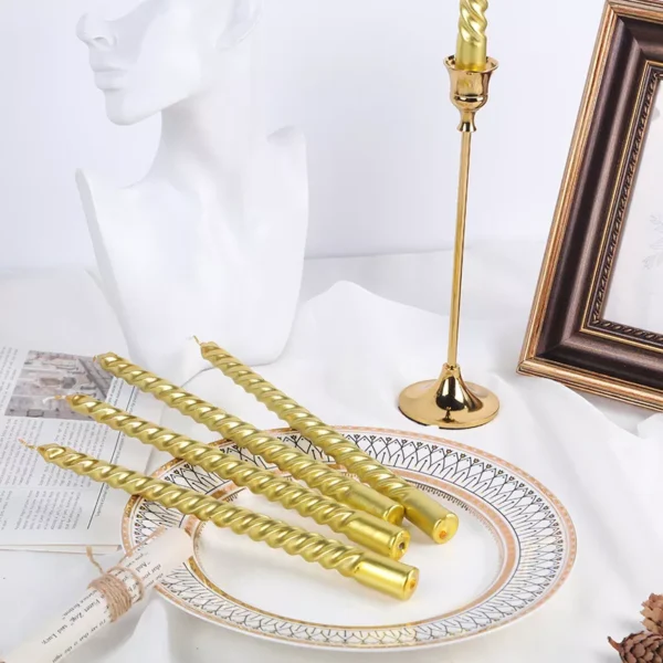 Elegant European-Style 10" Long Stick Candle 4 PCS Set - Image 3