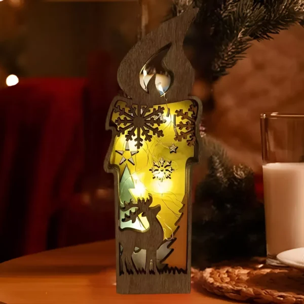 Wooden Lighted Reindeer Figurine - Image 4