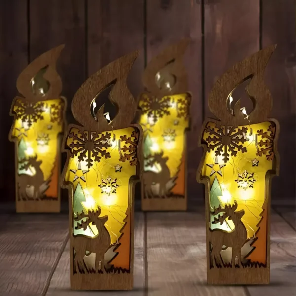 Wooden Lighted Reindeer Figurine - Image 5