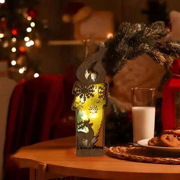 Wooden Lighted Reindeer Figurine - Image 2