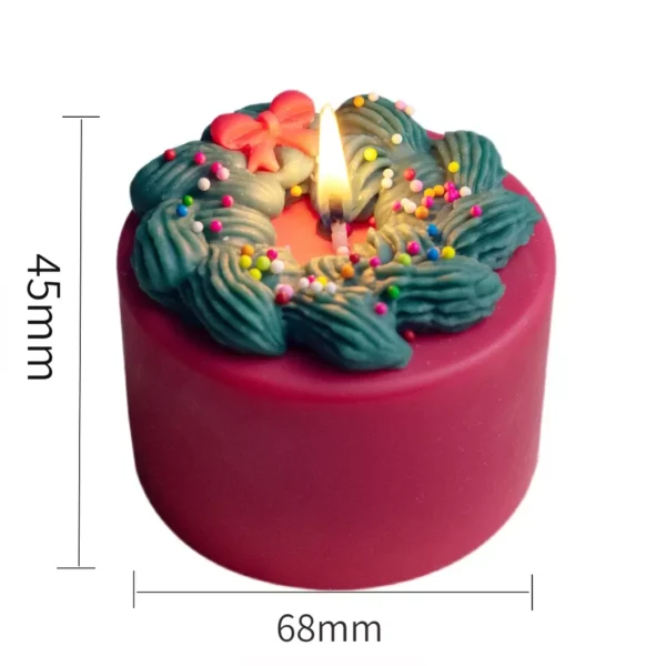 Festive Christmas Cake Candles - Scented Holiday Decor - Image 6