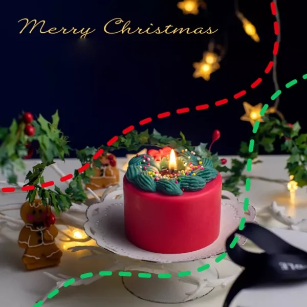 Festive Christmas Cake Candles - Scented Holiday Decor - Image 4