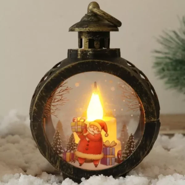 Christmas LED Lantern with Santa Claus