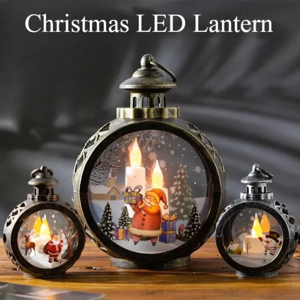 Christmas LED Lantern with Santa Claus - Image 2