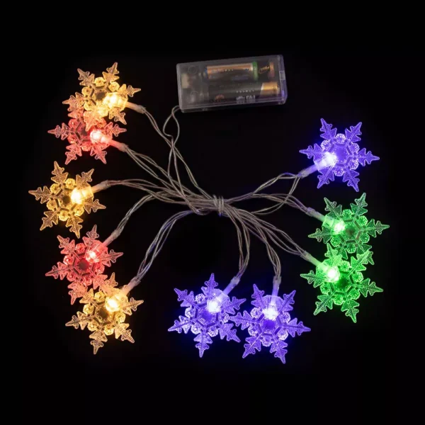 1.5m Snowflake LED String Lights - Christmas Fairy Light Garland - Image 3