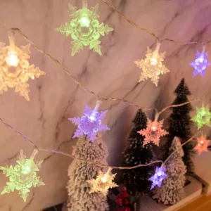1.5m Snowflake LED String Lights - Christmas Fairy Light Garland