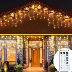 Icicle String Lights with Remote Control for Festive Decor