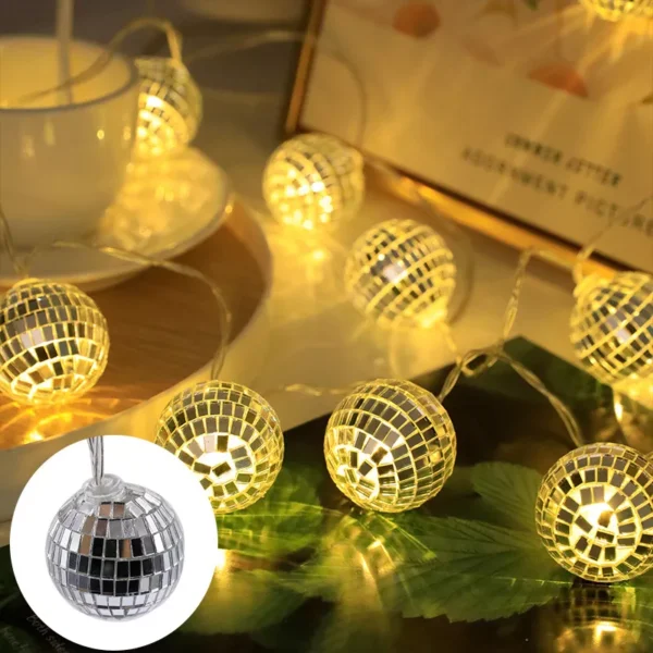 1.5m Disco Ball String Lights - Image 2
