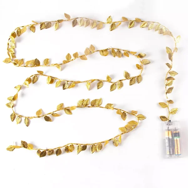 2M Golden Leaves String Lights - Christmas Fairy Light Garland - Image 8