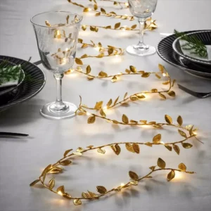 2M Golden Leaves String Lights - Christmas Fairy Light Garland