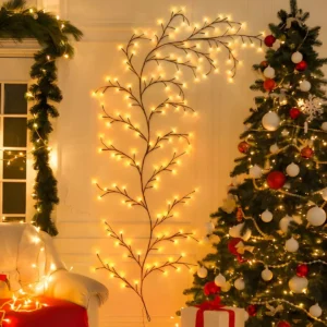 Christmas Warm White Rattan Lantern