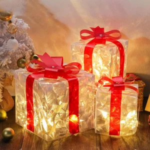 Christmas Warm White Rattan Lantern