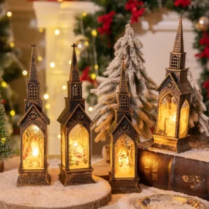 LED Christmas Lantern with Holiday Characters