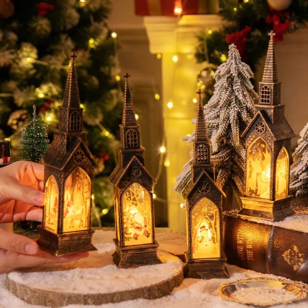 LED Christmas Lantern with Holiday Characters - Image 4