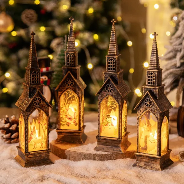 LED Christmas Lantern with Holiday Characters - Image 2