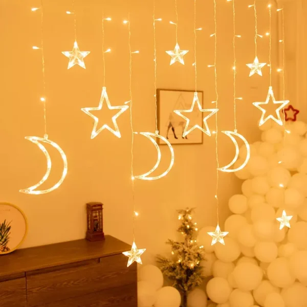 Moon & Star LED Curtain Lights - Image 2
