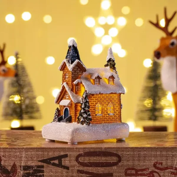 Christmas LED Lighted Resin Village House - Image 5
