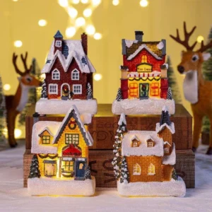 Christmas LED Lighted Resin Village House